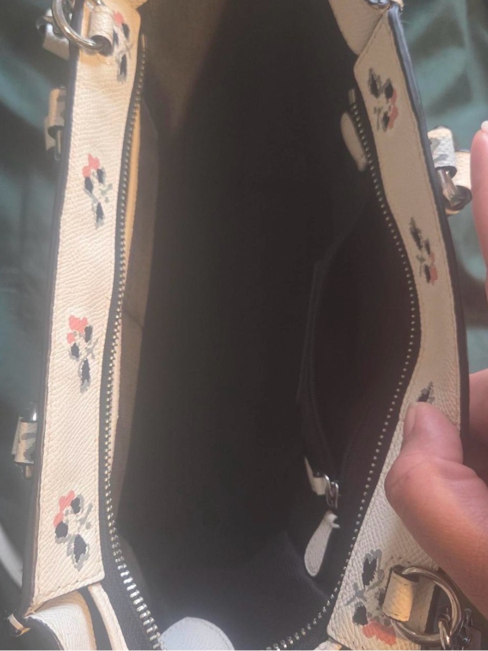 Coach Floral Print Leather Tote - Picture 4 of 13
